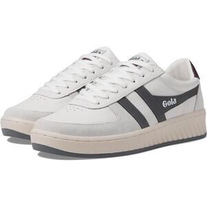 Gola Mens 10 White Ash Grandslam Classic Trident Sneakers Leather Lace Up H16-10